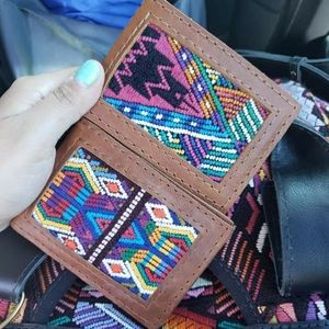 Nena & Co. Leather and huipil wallet